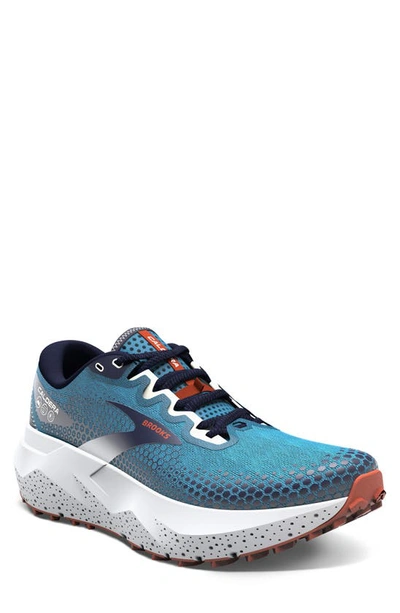 Brooks Caldera 6 Trail Running Shoe In Peacoat/ Atomic Blue/ Rooibos