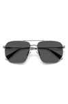 Polaroid 59mm Polarized Rectangular Sunglasses In Dark Ruthen/ Gray Polar