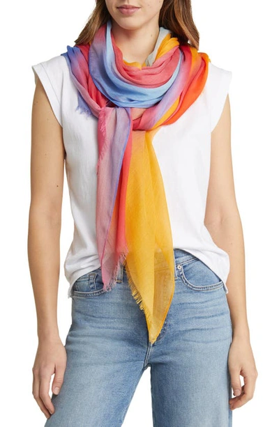 Nordstrom Print Modal & Silk Scarf In Red Color Theory