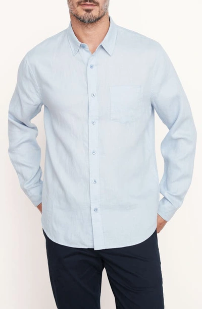Vince Linen Button-up Shirt In Glacier
