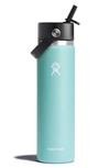 Hydro Flask 24-ounce Wide Mouth Water Bottle With Straw Lid In Dew
