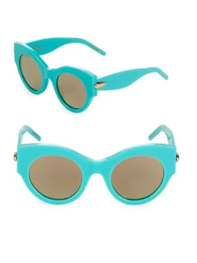 Pomellato 48mm Cat-eye Sunglasses In Turquoise