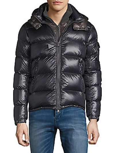 Moncler Zin Shiny Quilted Puffer In Navy | ModeSens