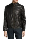 Cole Haan Men's Leather Moto Jacket In Black