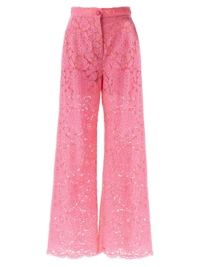 Dolce & Gabbana Lace Pants In Pink