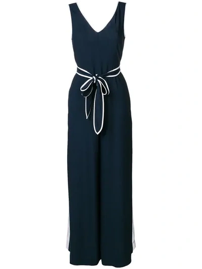 Diane Von Furstenberg Dvf  Tie Waist Maxi Dress - Blue