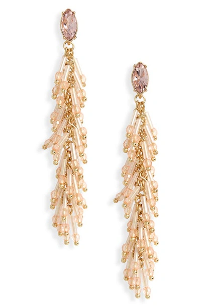 Nordstrom Bead Fringe Duster Earrings In Blush- Multi