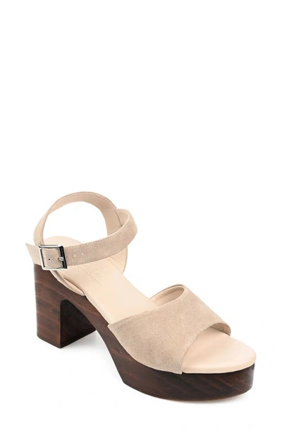 Journee Signature Katana Platform Sandal In Off White