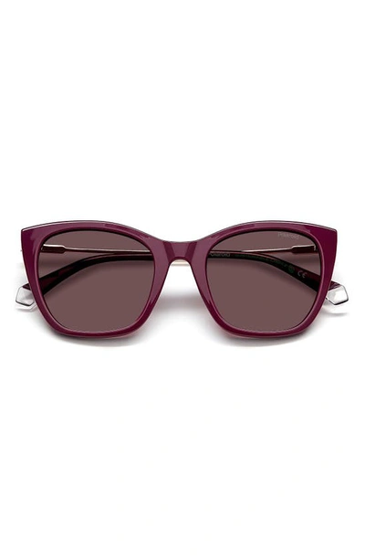 Polaroid 52mm Polarized Cat Eye Sunglasses In Violet/ Violet Polarized