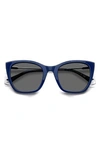Polaroid 52mm Polarized Cat Eye Sunglasses In Blue/ Gray Polar