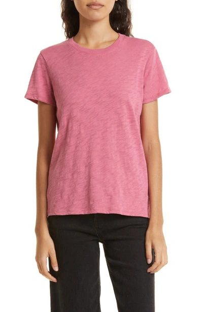 Atm Anthony Thomas Melillo Schoolboy Cotton Crewneck T-shirt In Rose Wine