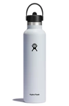Hydro Flask 24-ounce Water Bottle With Straw Lid In White