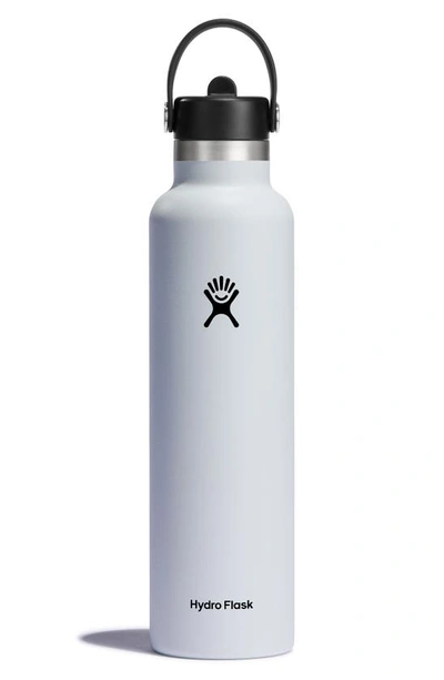 Hydro Flask 24-ounce Water Bottle With Straw Lid In White