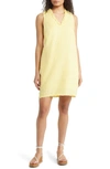 Tommy Bahama Two Palms Ruffle V-neck Linen A-line Dress In Grand Sole