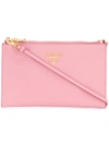 Prada Logo Plaque Clutch Bag In Rosa