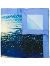 Kiton Sunrise Print Scarf - Blue