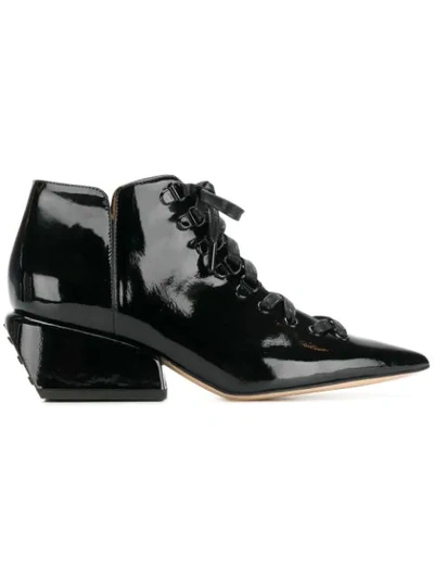 Petar Petrov Sacha Patent Leather Ankle Boots In Black