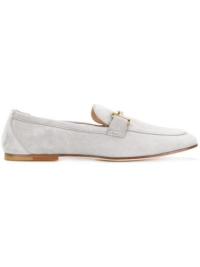 Tod's Double T Loafers In Grey