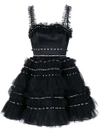 Viktor & Rolf Embellished Tulle Ruffle Mini Dress In Black