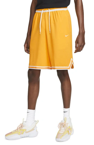Nike Men's Dri-fit Dna 10" Basketball Shorts In University Gold/ White