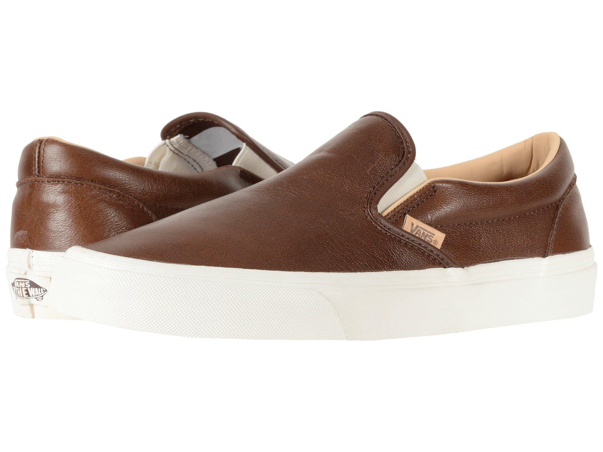 vans lux leather slip on