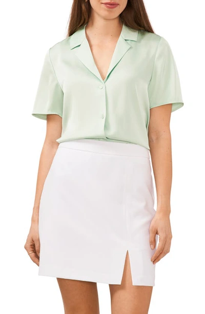 Halogen Short Sleeve Button-up Camp Shirt In Seafoam Green