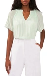 Halogen Release Pleat Blouse In Seafoam Green