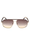 Tom Ford 59mm Pilot Sunglasses In Brown/brown Gradient