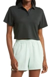 Outdoor Voices Birdie Crop Polo In Black
