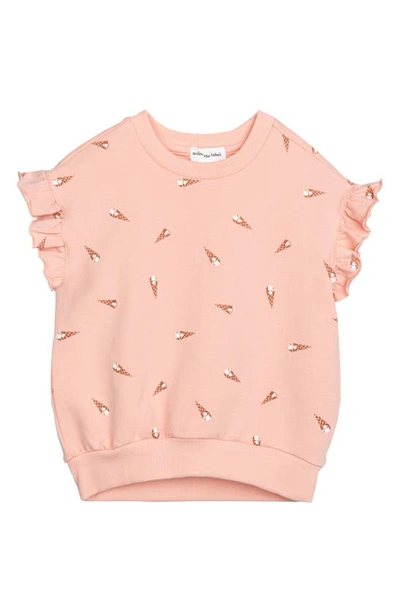 Miles The Label Baby Girls & Little Girl's Ice Cream Print Sweatshirt Vest In Coral