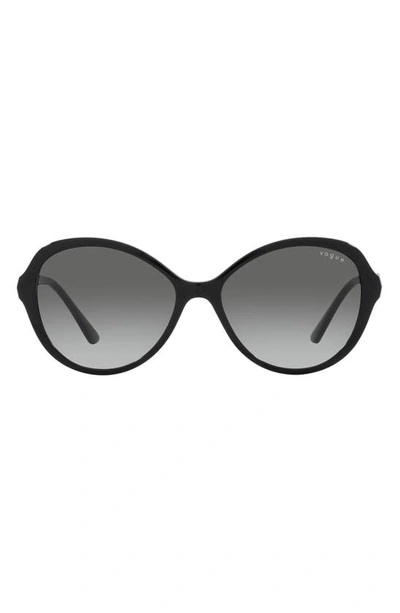 Vogue 57mm Gradient Butterfly Sunglasses In Black