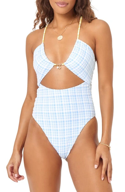 L*space Rizzo Cutout One-piece Swimsuit In Powder Blue