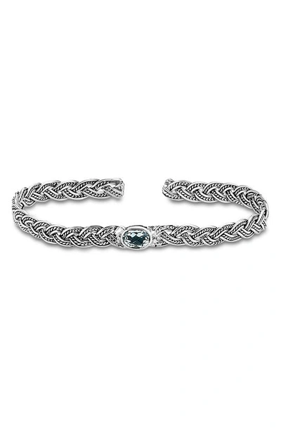 Samuel B. Sterling Silver Blue Topaz Braided Bangle