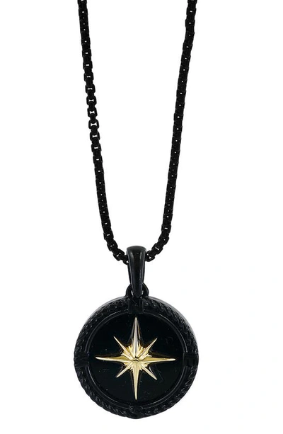 Effy 18k Yellow Gold, Sterling Silver & Onyx Star Pendant Necklace In Black
