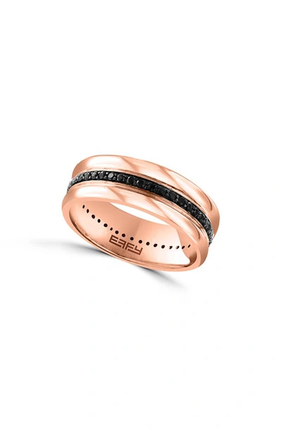 Effy 18k Rose Gold Plated Sterling Silver Black Sapphire Ring