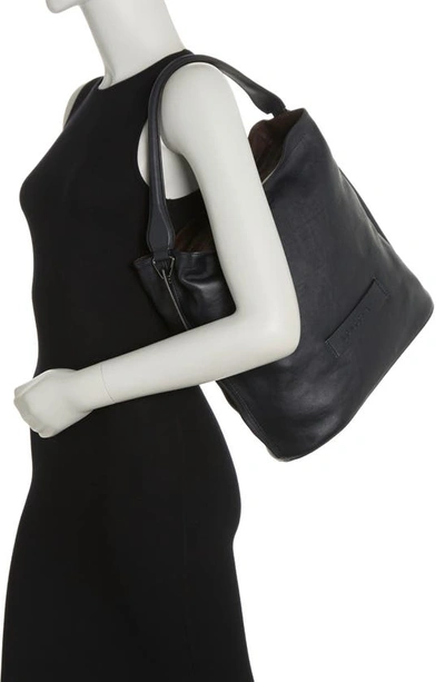 Longchamp Leather Hobo Bag In Mdnght Blu