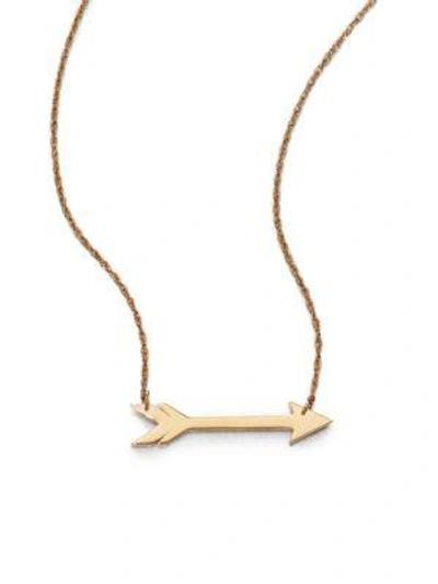 Jennifer Zeuner Jewelry Arrow Necklace In Yellow Gold