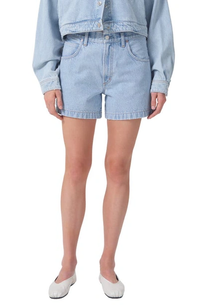 Agolde Women's Magda High-rise Denim Carpenter Shorts In Energy