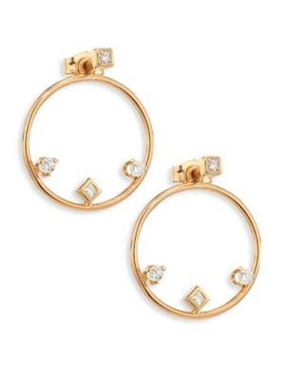 Zoë Chicco Diamond & 14k Yellow Gold Hoop Earrings/1.25"