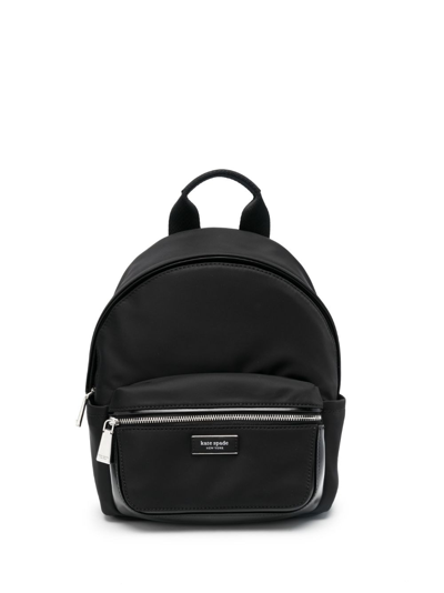Kate Spade Small Sam Icon Recycled Nylon Backpack In Black