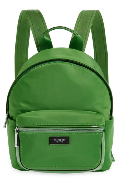 Kate Spade Small Sam Icon Recycled Nylon Backpack In Green