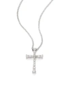 Hearts On Fire Women's Journey Diamond & 18k White Gold Cross Pendant Necklace