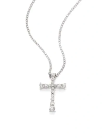 Hearts On Fire Journey Diamond & 18k White Gold Cross Pendant Necklace