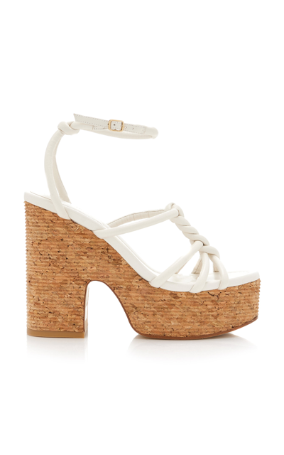 Jimmy Choo Clare Metallic Nappa Leather Platform Sandals In Silver