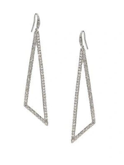 Abs By Allen Schwartz Pavé Triangle Drop Earrings In Silver