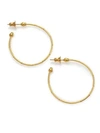 Gurhan Women's Rain 24k Yellow Gold Hoop Earrings/1.35"