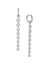 Birks Women's Splash 18k White Gold & Diamond Huggie Drop Earrings