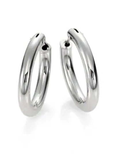 Roberto Coin 18k Perfect White Gold Oval Hoop Earrings