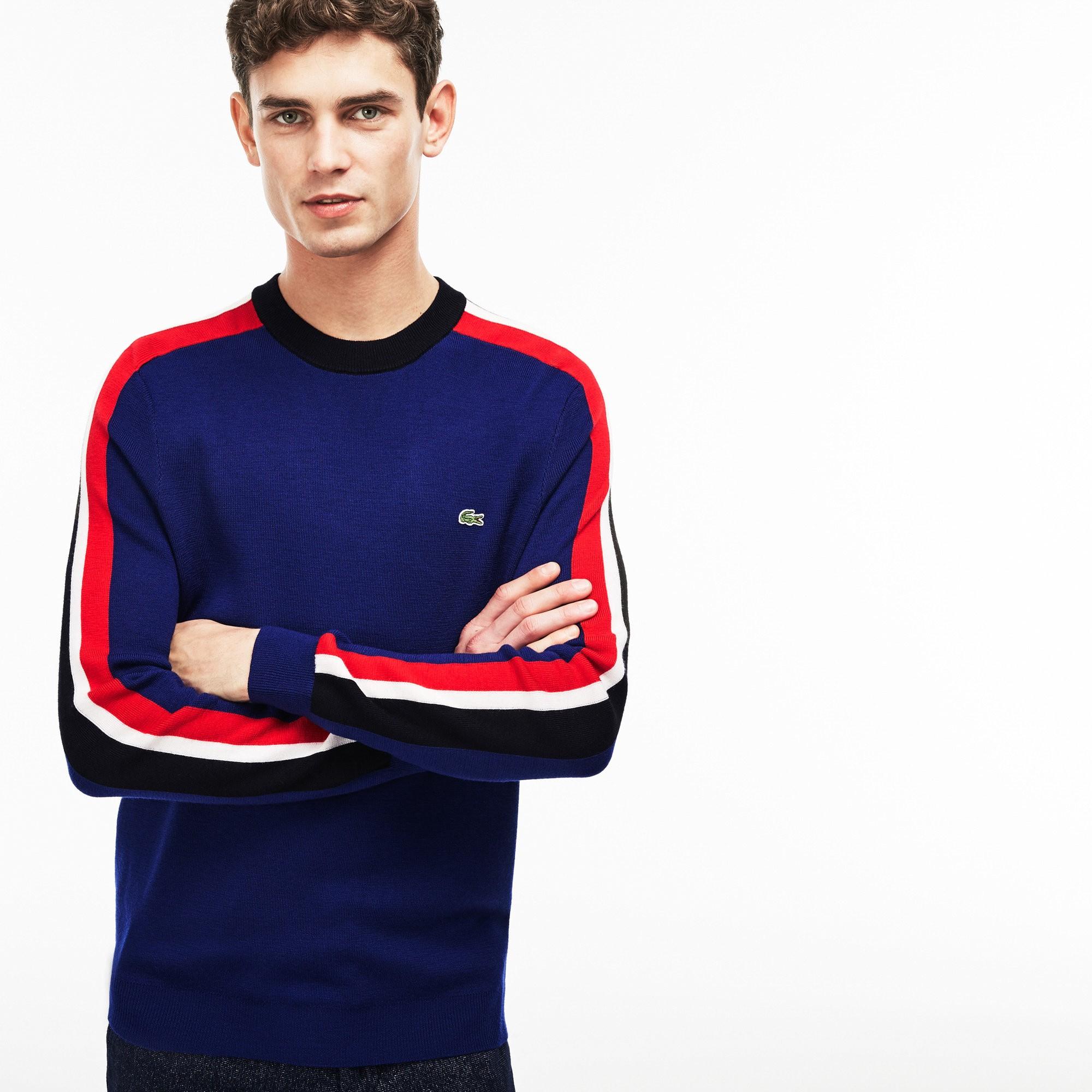 red white and blue lacoste sweater