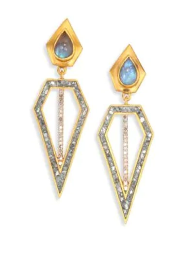 Shana Gulati Women's Chirala Diamond & Labradorite Drop Earrings In Gold Multi